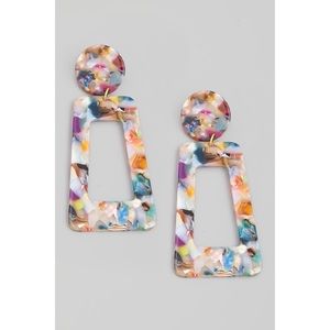 Acetate rectangle earrings